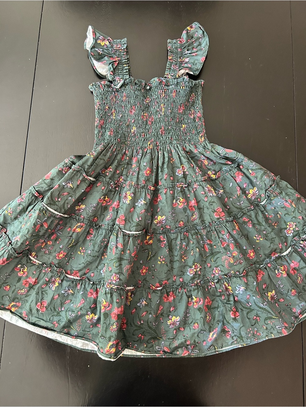 Girls Floral Hill House Home Sundress in Green